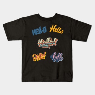 Hello 3D font Kids T-Shirt